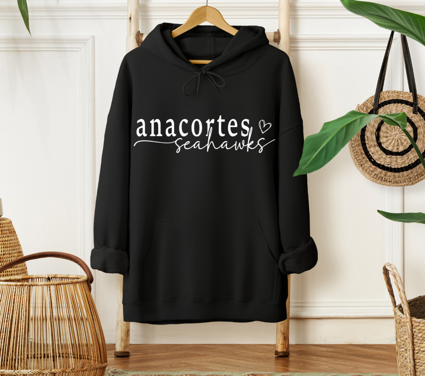 Anacortes Seahawks Heart Hoodie