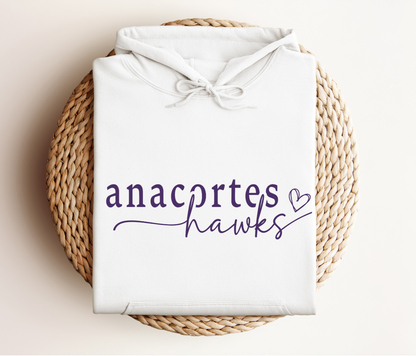 Anacortes Hawks Heart Hoodie