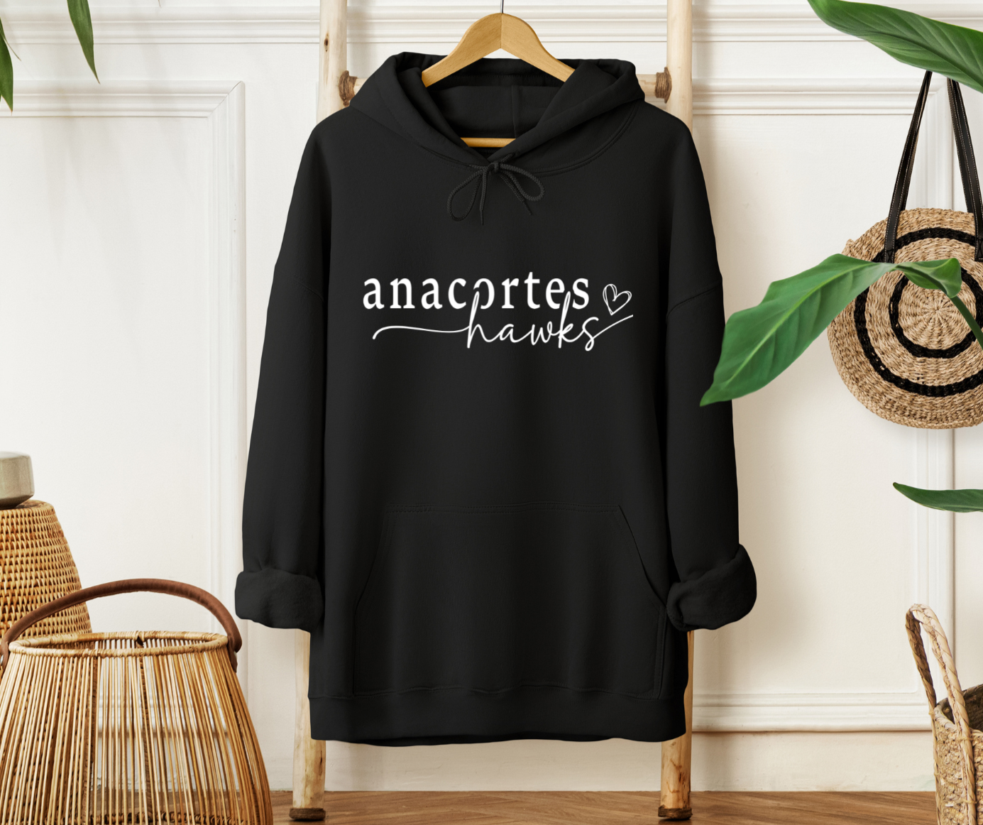 Anacortes Hawks Heart Hoodie