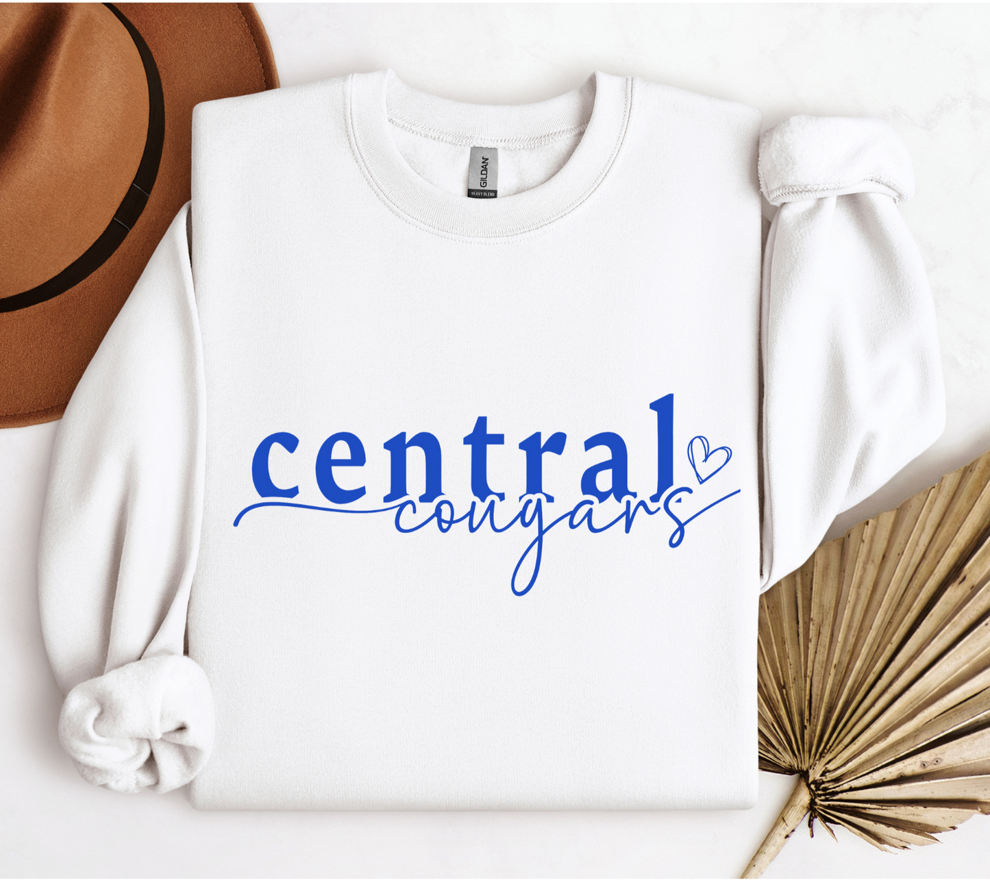 Central Cougars Heart Crewneck