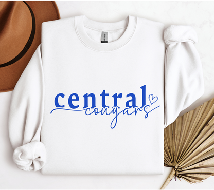 Central Cougars Heart Crewneck