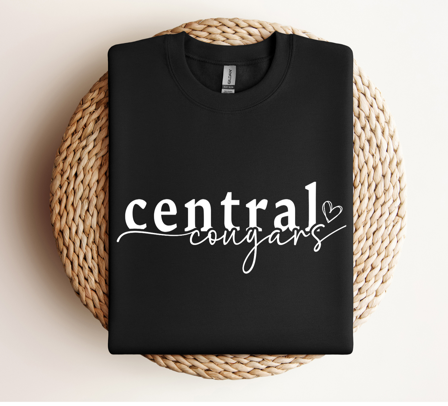 Central Cougars Heart Crewneck