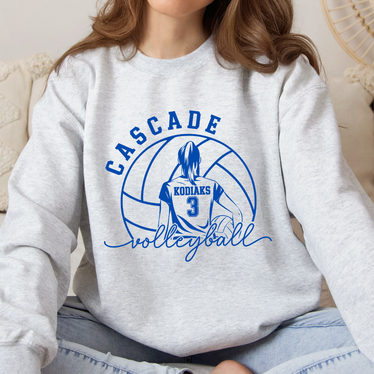 Custom Cascade Kodiaks Volleyball Crewneck