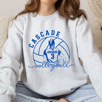 Custom Cascade Kodiaks Volleyball Crewneck